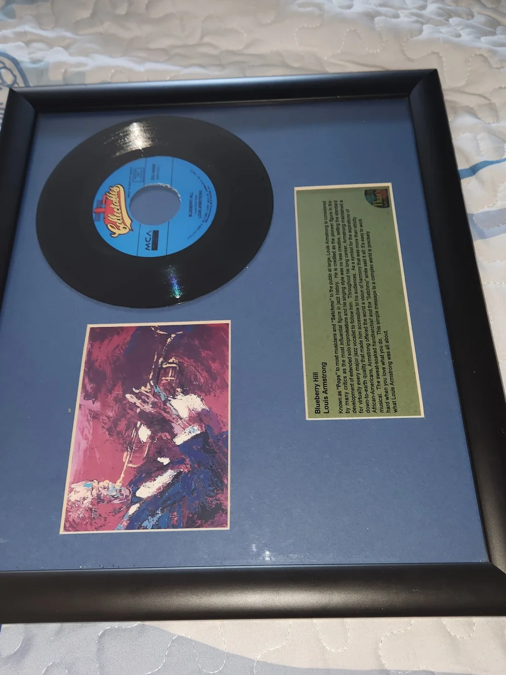 Louis Armstrong Blueberry Hill - Matted Record Display Wall Frame